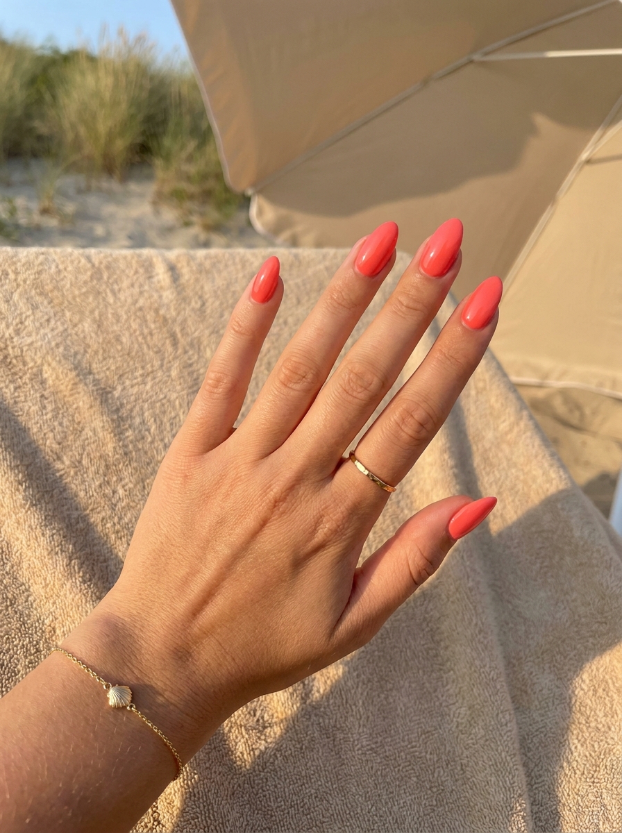 Coral Glow Nails als Beachy Nails Inspiration 2026
